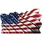 American Flag Waving Decal / Sticker 07