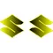 Black to Yellow Fade Suzuki Logo Pair Decals / Stickers