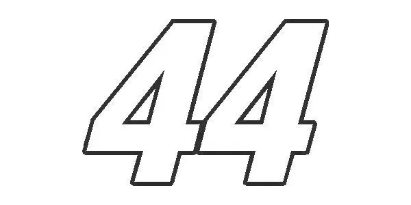 44 RACE NUMBER 2 COLOR SWITZERLAND FONT DECAL / STICKER