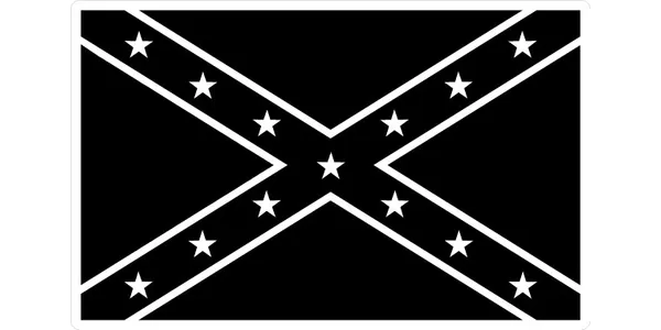 BLACK AND WHITE CONFEDERATE FLAG DECAL / STICKER 52
