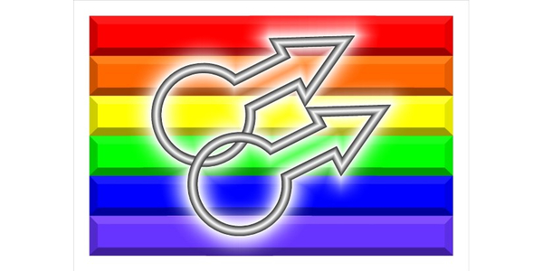 International Gay Man Rainbow Flag Decal Sticker 01