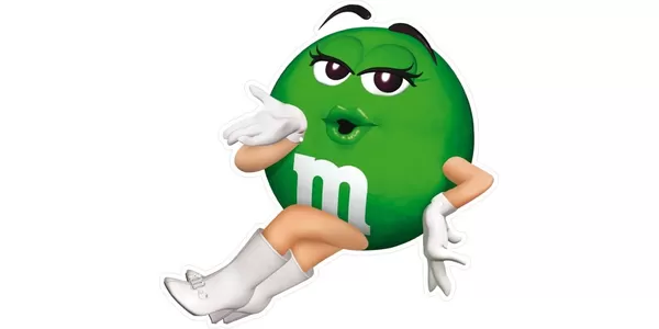 m&m candy sexy green GIRL eyes die cut sticker - Pro Sport Stickers