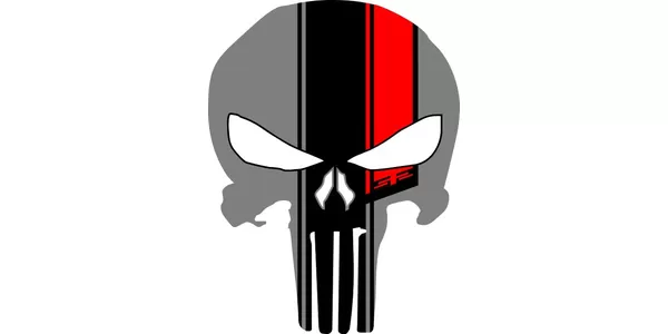 Sticker - Black Punisher Logo Marvel Comic Hero Skull RUB-ON Decal Gift  #50009