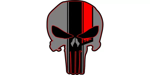 Sticker - Black Punisher Logo Marvel Comic Hero Skull RUB-ON Decal Gift  #50009