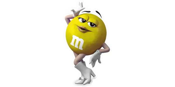 YELLOW M&M DECAL / STICKER 34