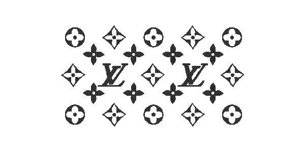Patterned Vinyl and HTV Sheets - Louis Vuitton Multi Color Logo (LV3)