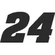 24 Race Number Aardvark Bold Font Decal / Sticker