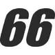 66 Race Number Impact Font Decal / Sticker