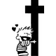 Boy Hugging Cross Decal / Sticker