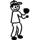 Baseball Boy Stick Figure Decal / Sticker