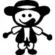 Cowboy Stick Figure Decal / Sticker 01