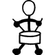 Drummer 01 Stick Figure Decal / Sticker