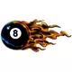 flaming 8 (eight) ball decal / sticker