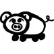 Pig Stick Figure Decal / Sticker 01