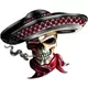 Smoking Sombrero Skull Decal / Sticker 01