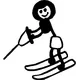 Water Ski Girl Stick Figure Decal / Sticker 01