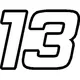 13 Race Number Bahamas Font Decal / Sticker