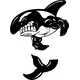 Killer Whales Mascot Decal / Sticker 01