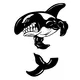 Killer Whales Mascot Decal / Sticker 01b