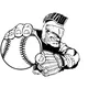 Trojans Baseball Mascot Decal / Sticker