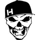 Hostile Skull Decal / Sticker Design