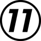 11 Race Number Hemihead Font Decal / Sticker