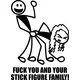 Girl Bent Over Stick Figure Decal / Sticker 02