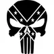 Rebel Confederate Flag Punisher Decal / Sticker 38