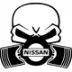 Nissan Piston Gas Mask Skull Decal / Sticker 01