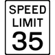 35 MPH Speed Limit Sign Decal / Sticker a