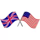 British and Star Spangled Banner Flag Decal / Sticker