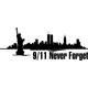 New York Skyline Silhouette 9/11 Never Forget Decal / Sticker 02