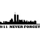 New York Skyline Silhouette 9/11 Never Forget Decal / Sticker 04