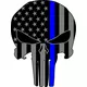 Thin Blue Line American Flag Punisher Decal / Sticker 68