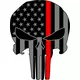 Thin Red Line American Flag Punisher Decal / Sticker 74