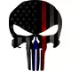 Thin Blue/Red Line American Flag Punisher Decal / Sticker 81