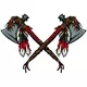 Crossed Tomahawk Mascot Decal / Sticker 02