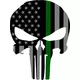 Thin Green Line American Flag Punisher Decal / Sticker 109