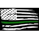 Thin Green Line American Flag Decal / Sticker 103