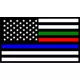 Thin Blue/Red/Green Line American Flag Decal / Sticker 90