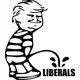 Z1 Donald Trump Peeing On Liberals Decal / Sticker 02