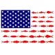 American Flag Fish Decal / Sticker 111