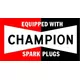 Equipped With Champion Spark Plugs Decal / Sticker 02