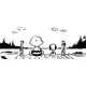 Charlie Brown and Snoopy on a Dock Decal / Sticker 02