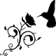 Hummingbird Rose Flower Decal / Sticker 01