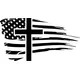 American Flag Cross Decal / Sticker 125