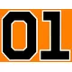 General Lee 01 Number Decal / Sticker d