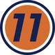 Gulf 11 Race Number Decal / Sticker F