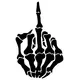 Skeleton Middle Finger Decal / Sticker 02