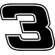 3 Race Number Hemihead Font Decal / Sticker e